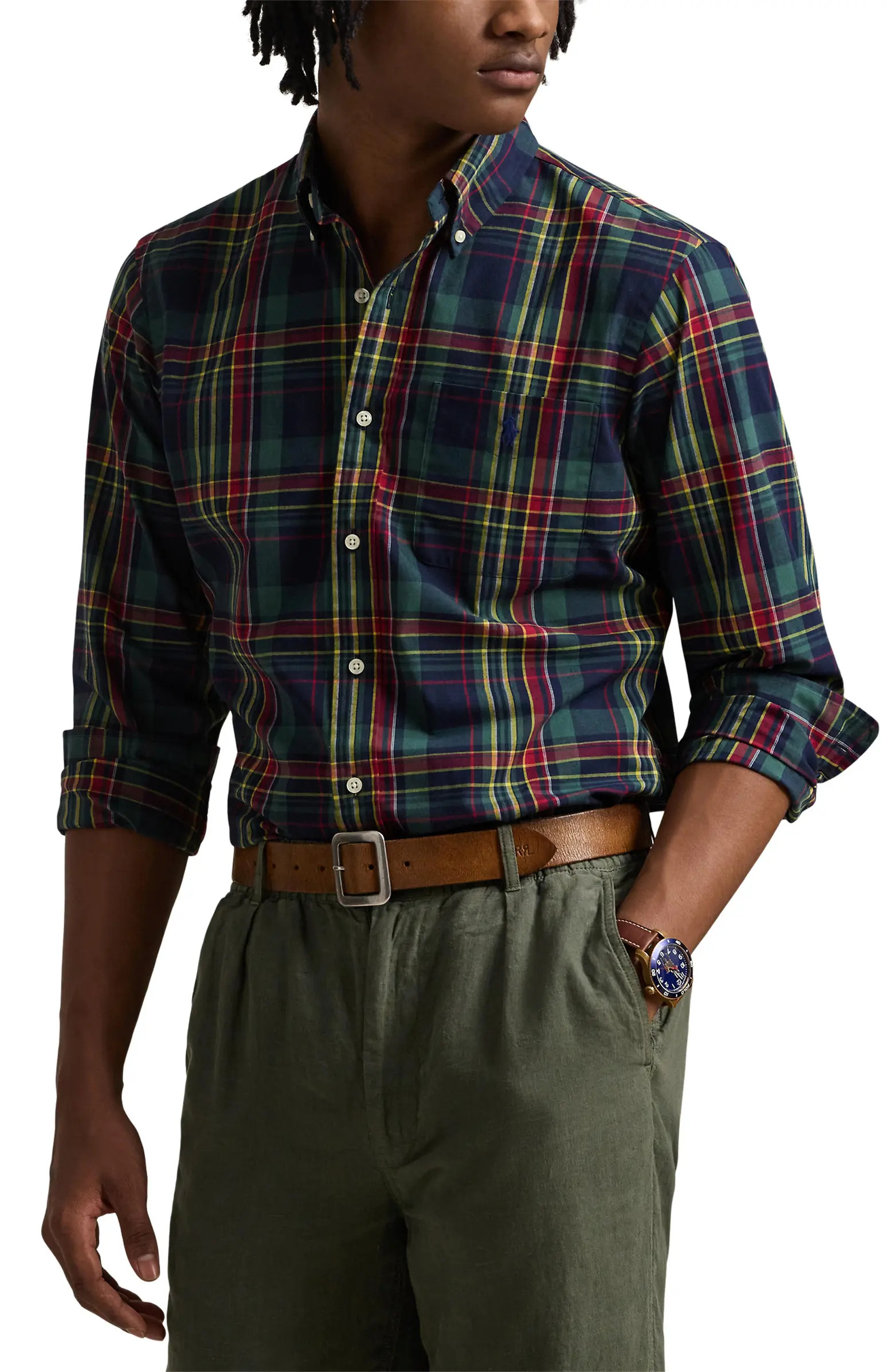 Madras Plaid Performance Button-Down Shirt | Nordstrom Rack