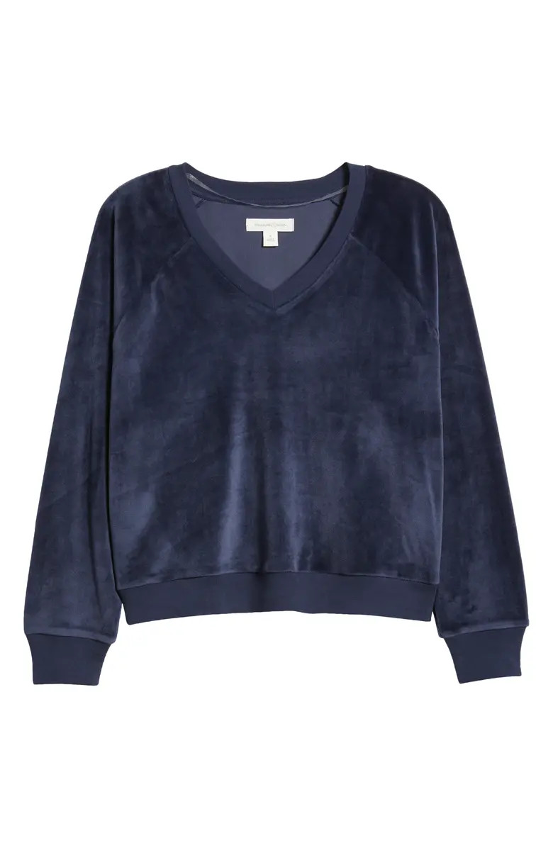 Treasure & Bond V-Neck Velour Sweatshirt | Nordstrom | Nordstrom