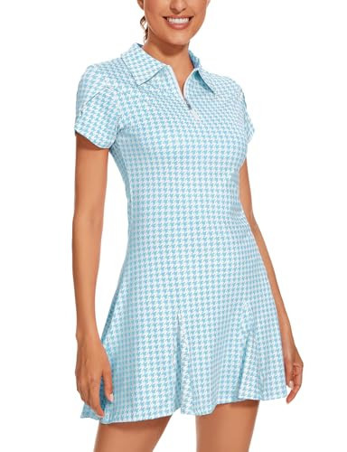 LURANEE Athletic Dress for Women Petal Short Sleeve Tennis Dresses with Shorts and Pockets Flowy Golf Outfits | Amazon (US)