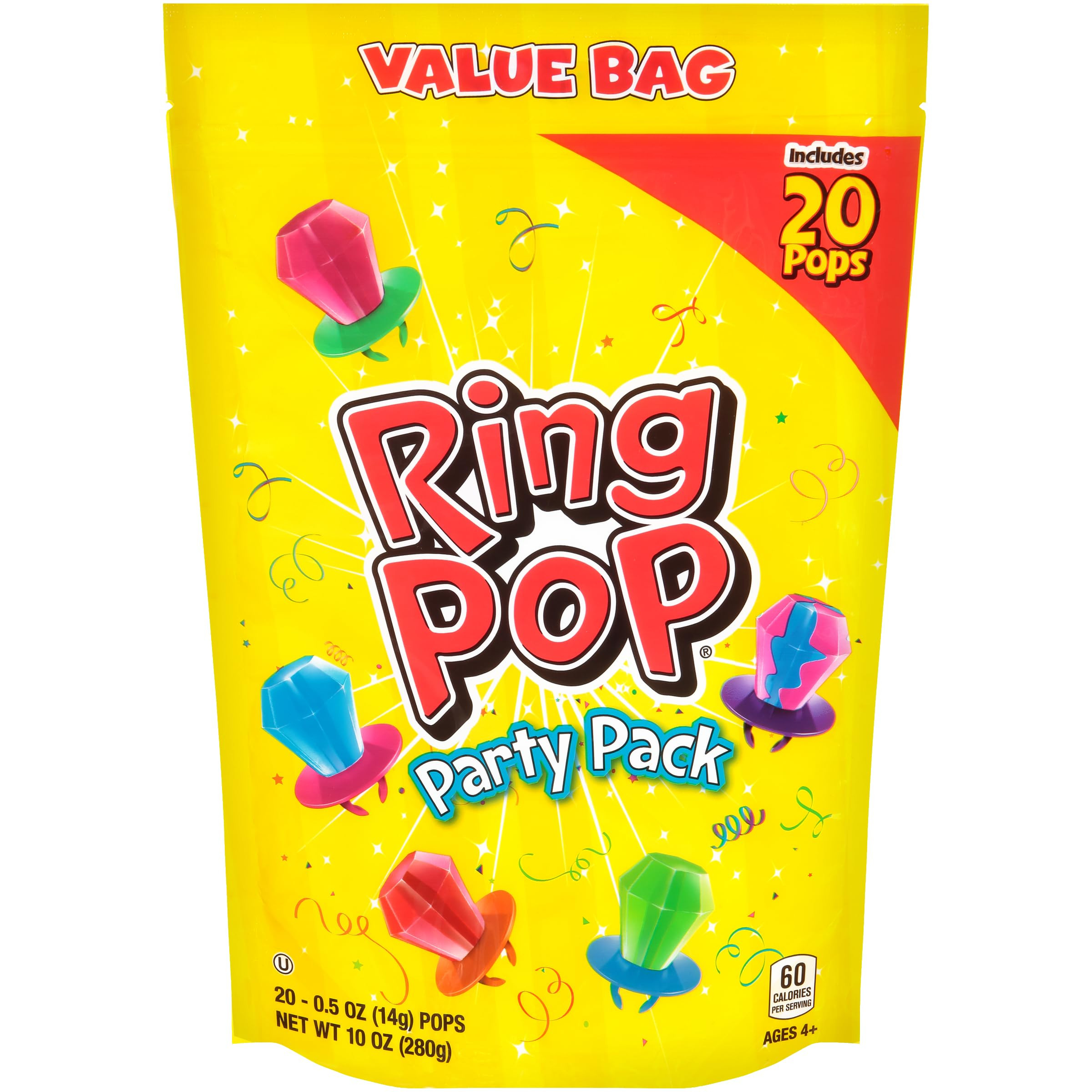 Ring Pop Lollipops - Bulk Candy Individually Wrapped Suckers Variety Party Pack- 20 Count w/ Asso... | Amazon (US)