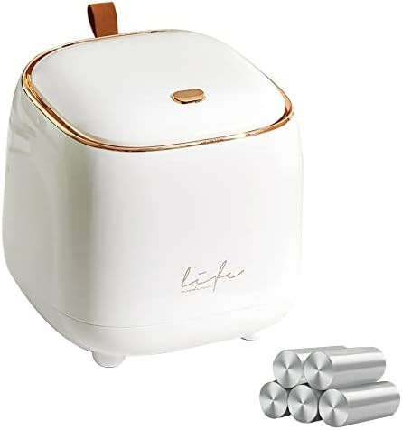 Mini Countertop Trash Can with 5 Rolls of Trash Bags, Waste Can with Press Type Lid, 0.5 Gallon/1... | Amazon (US)