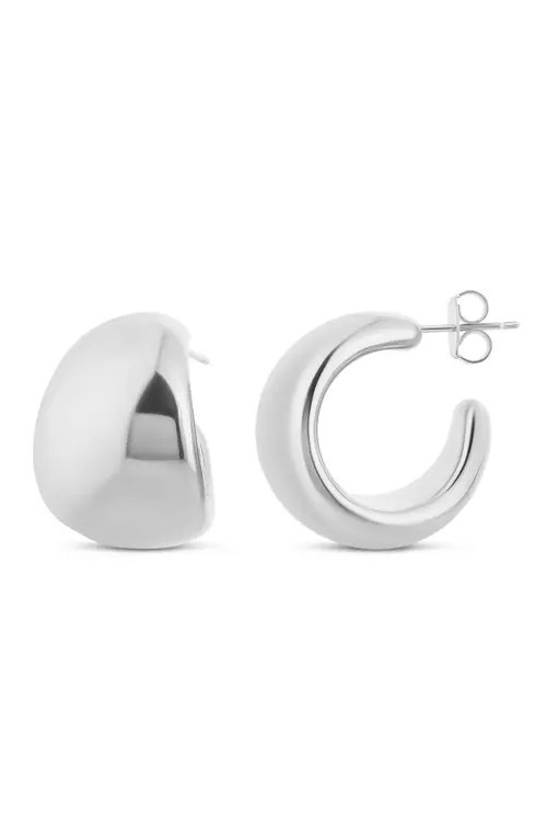 SHYMI Curved Huggie Hoop Earrings in Silver at Nordstrom | Nordstrom