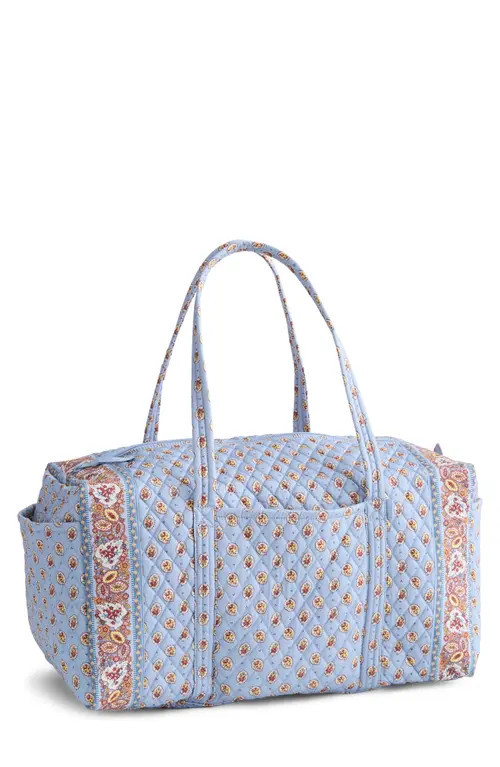 VERA BRADLEY Large Original Quilted Duffle Bag in Blue Leaf at Nordstrom | Nordstrom