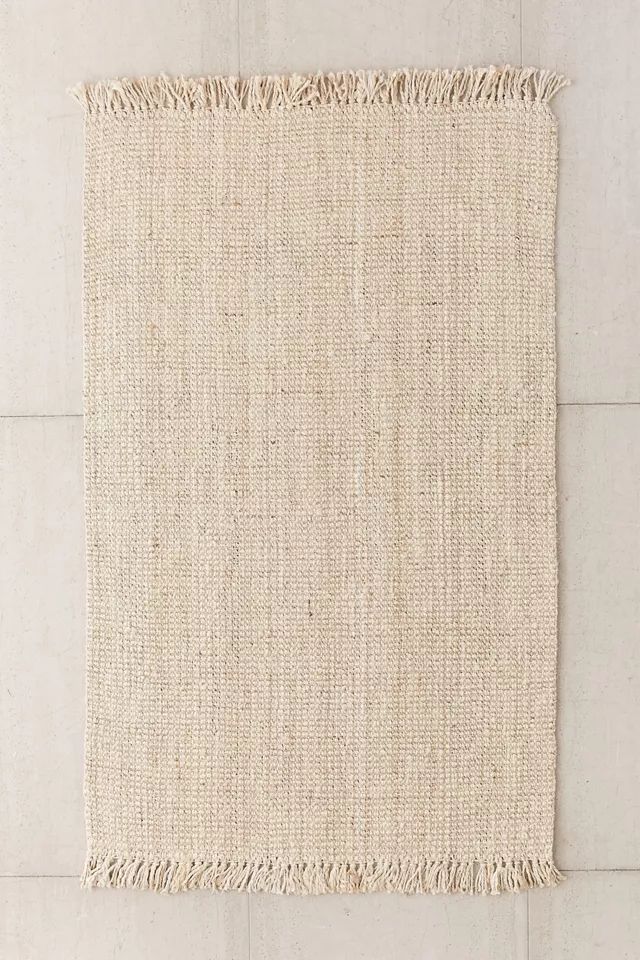 Chunky Fringe Woven Jute Rug | Urban Outfitters (US and RoW)