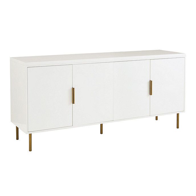 SK Ashton Media Console Lacquer White with Doors & Shelves | Ballard Designs, Inc.
