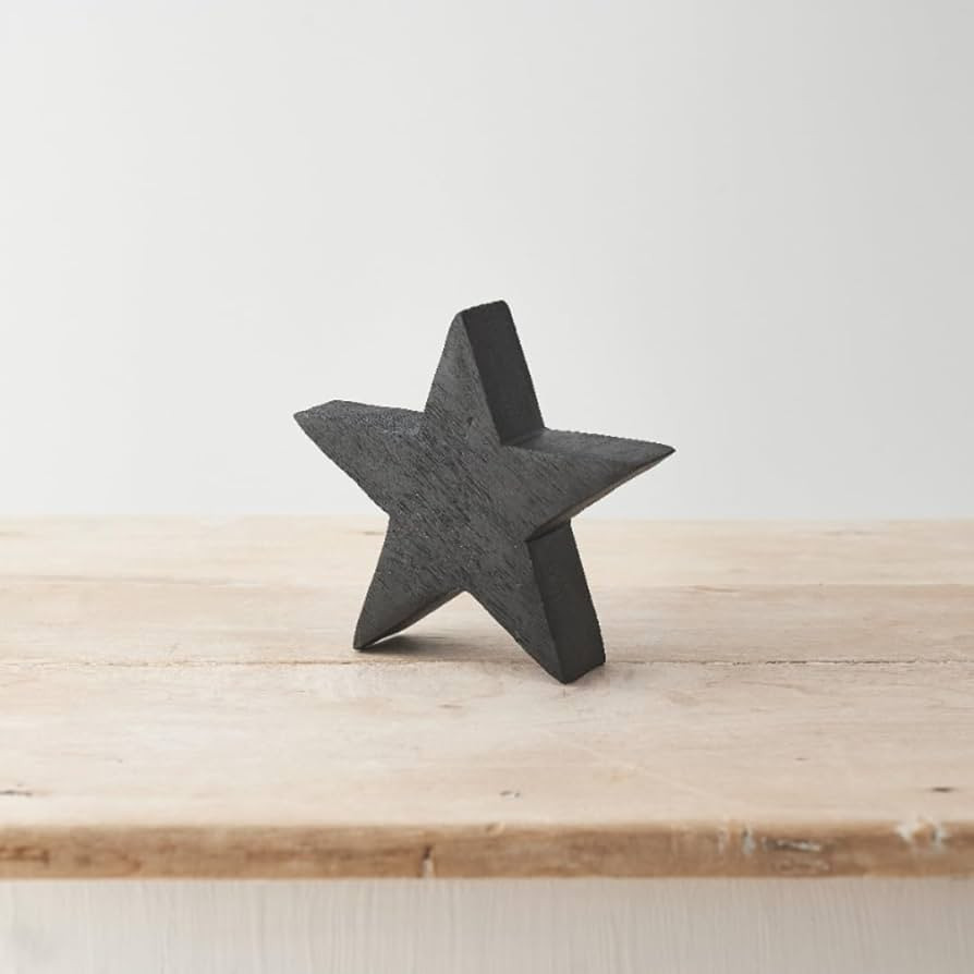 Natural Mango Wood Star Decor, 15 cm, Grey (Small) | Amazon (UK)