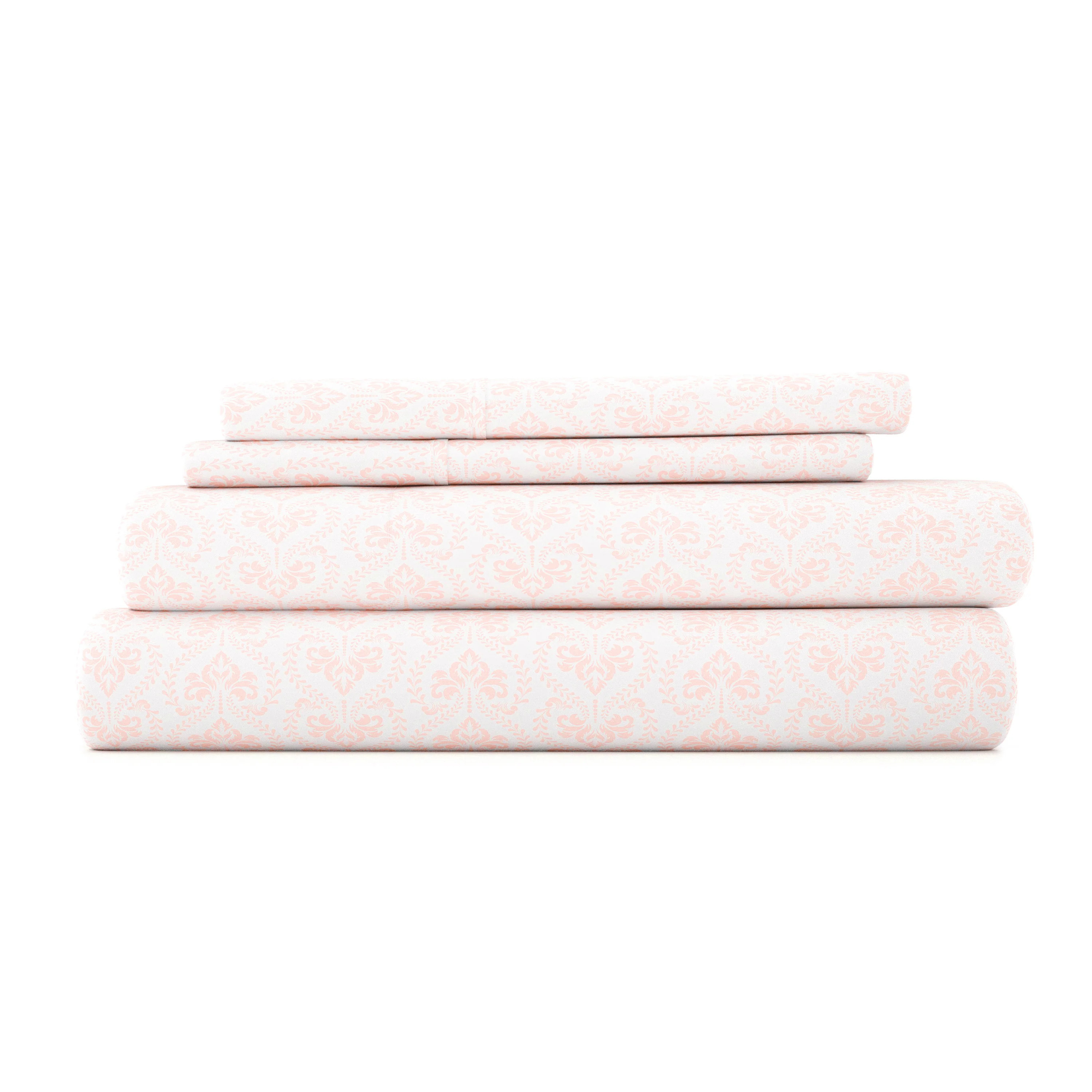 Classic in Pink Pattern 4-Piece Sheet Set | Linens and Hutch