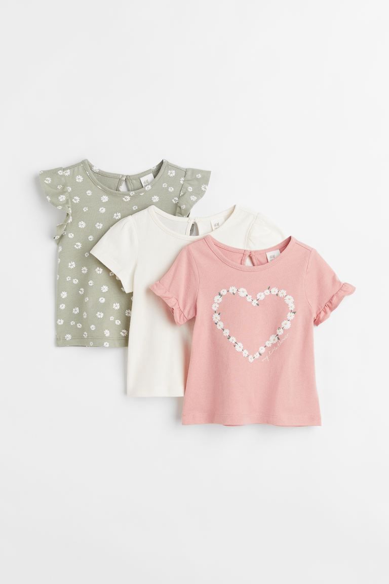 Short-sleeved tops in soft cotton jersey with gathered ruffle at neckline and cuffs. | H&M (US + CA)