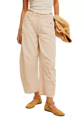 Free People We the Free Good Luck Mid Rise Corduroy Barrel Jeans, Grey, 27 | Belk