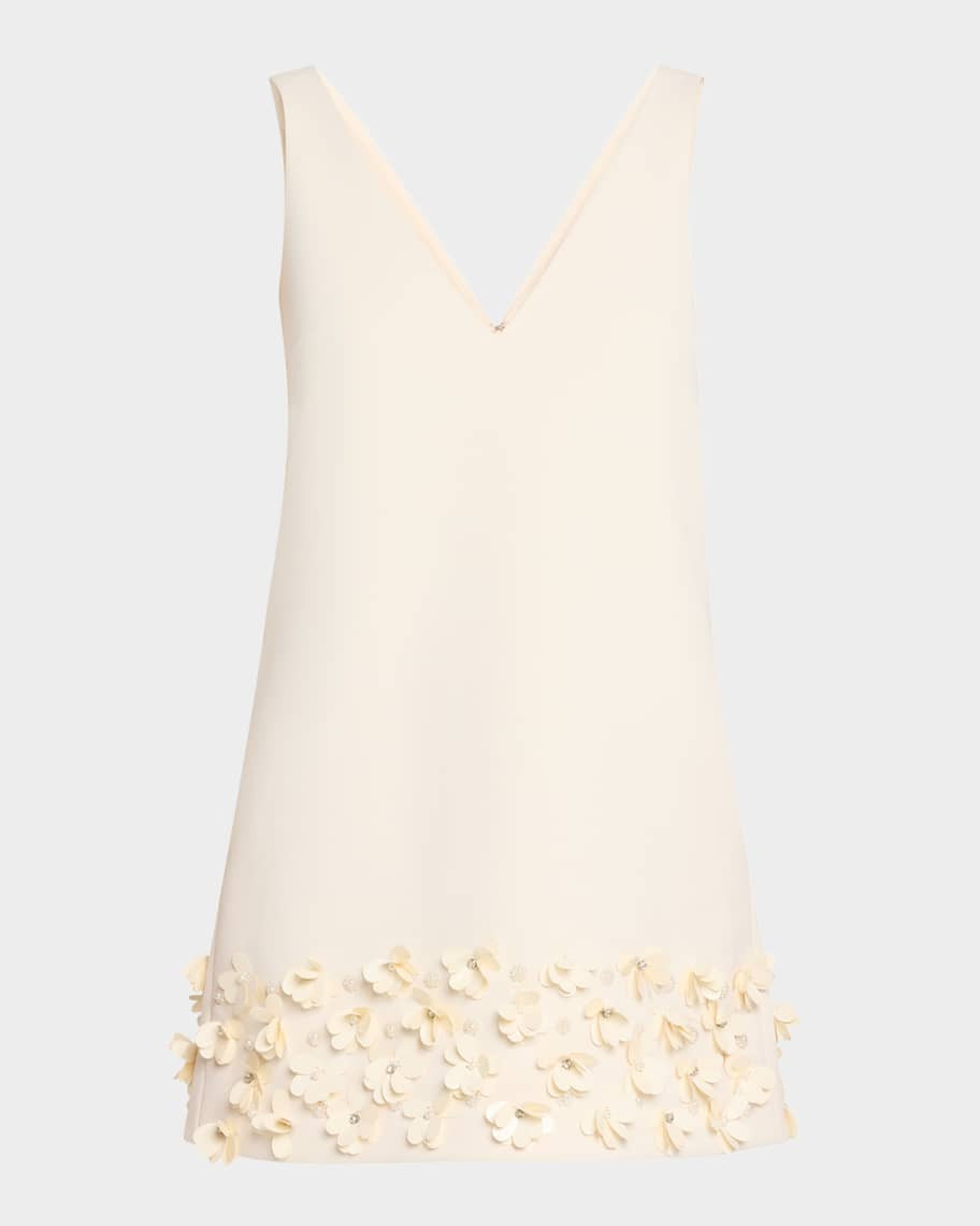 Self-Portrait 3D Floral Embellished Mini Dress | Neiman Marcus