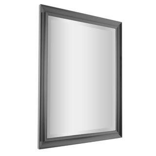 26 in. W x 32 in. H Framed Rectanglular Decorative Beveled Edge Wall Mirror in Black | The Home Depot