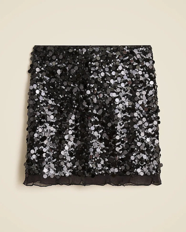 Sequin ruffle-trim mini skirt | J. Crew US