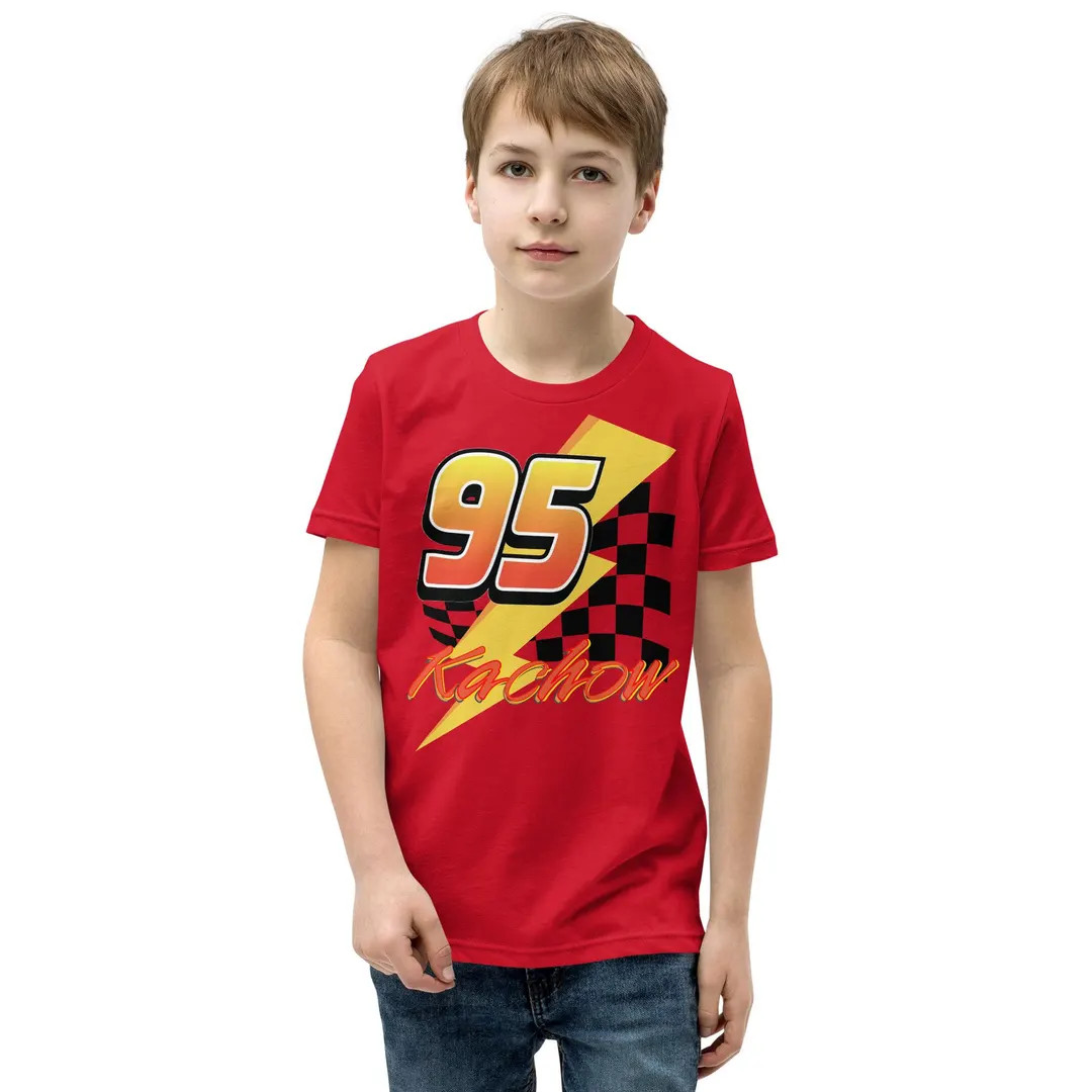 Disney Pixar Cars Inspired Lightning Mcqueen Kachow Youth Kids Shirt - Etsy | Etsy (Global)