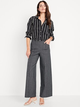 High-Waisted Pull-On Pixie Wide-Leg Pants | Old Navy (US)