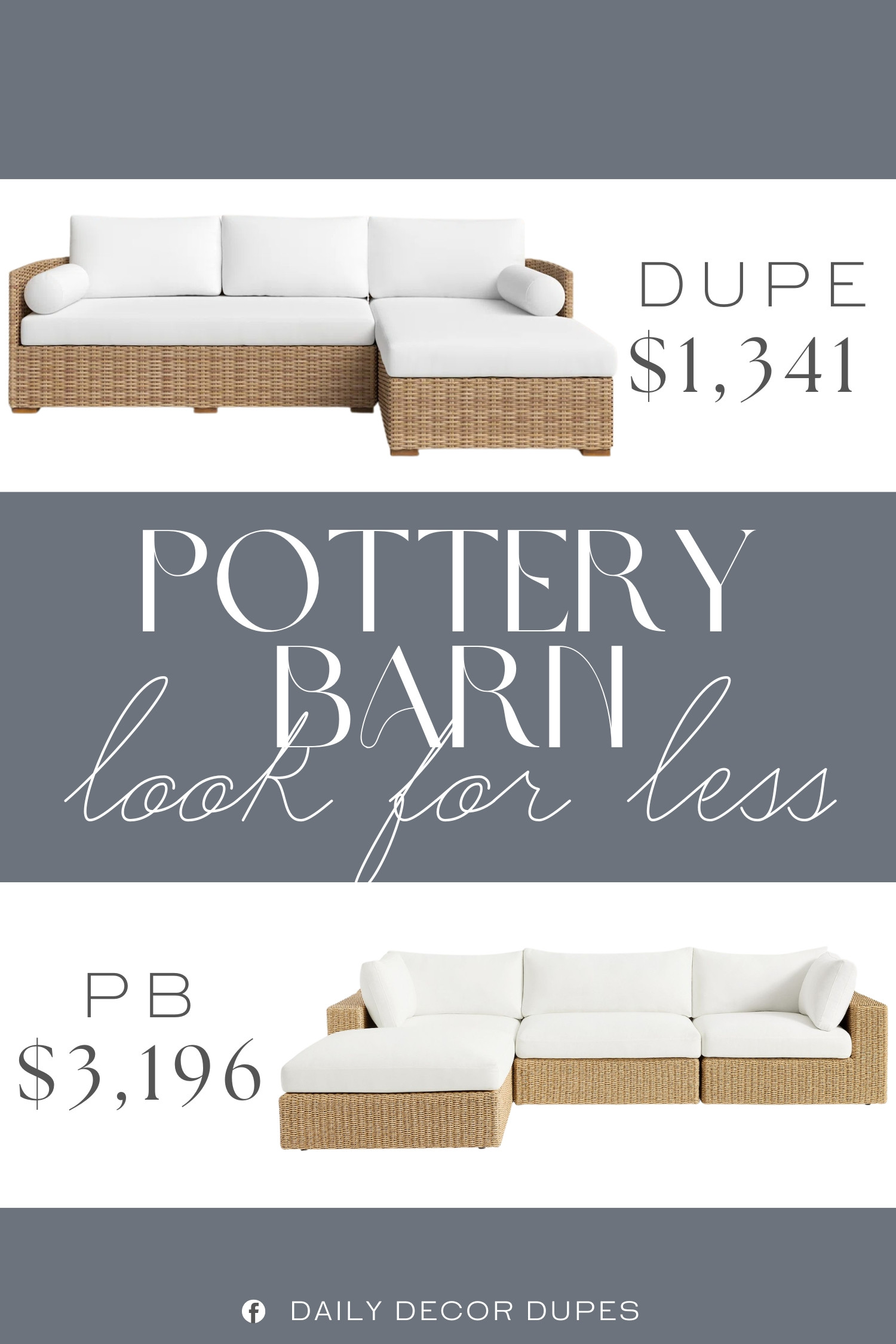 Inspired by Pottery Barn Wicker 4-Piece Outdoor Sectional. Wicker Outdoor Sofa Set. Modular Patio Sectional. Outdoor Lounge Sectional. Coastal Outdoor Furniture. Modern Patio Seating. Contemporary Outdoor Sectional. Outdoor L-Shaped Sofa. 

Home more affordable option find copy cat similar look for less budget friendly affordable cheap cheaper beautiful pretty. Clearance sale coupon code discount code promo code luxury lookalike look a like Inspo inspiration inspired by idea ideas Love like these? I share multiple every day in my FB group.
#potterybarninspired #outdoorsectional #modernpatio #wickersectional #rattanpatiofurniture #patiochaise #wickerpatioset #patioinspo 

 #LTKHome