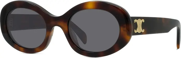 CELINE Triomphe 52mm Oval Sunglasses | Nordstrom | Nordstrom