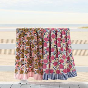 Vine Floral Beach Towel | West Elm (US)