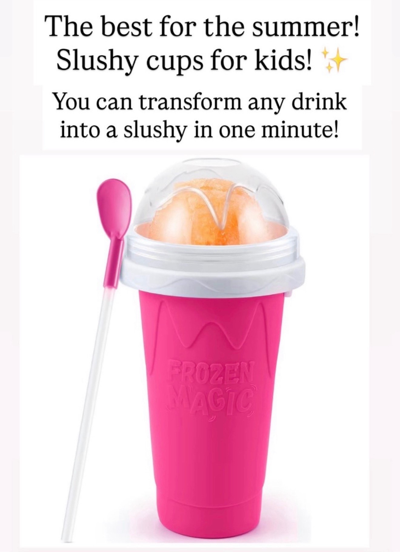 This makes any drink a slushy in one minute. It is the coolest thing ever!

#LTKKids