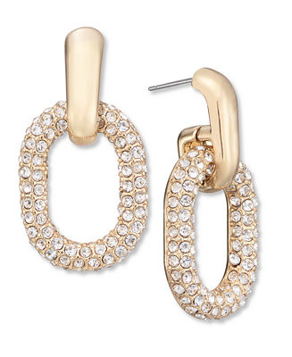 I.N.C. International Concepts Pav\u00e9 Oval Link Drop Earrings, Created for Macy's - Macy's | Macy's