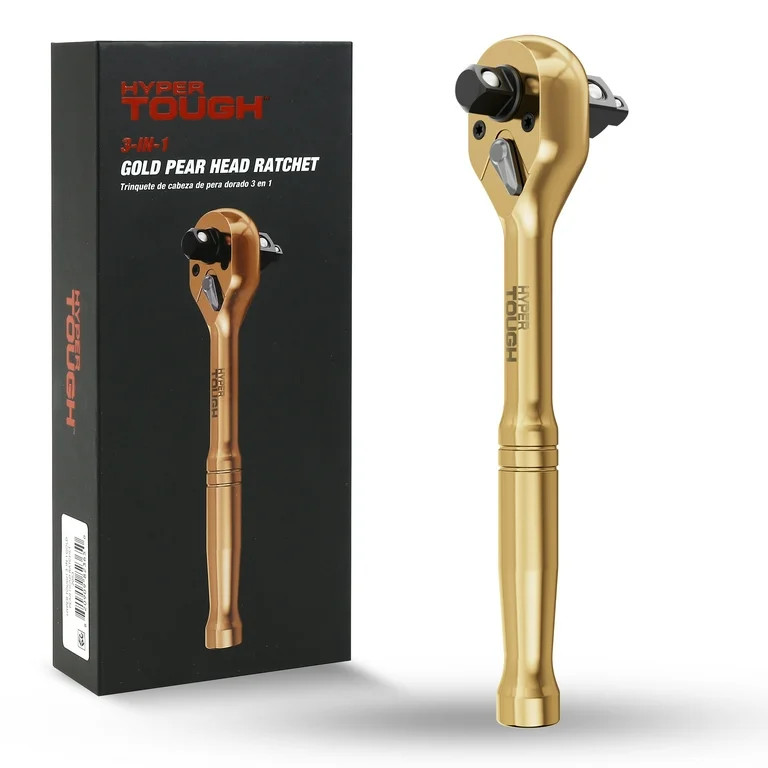 Hyper Tough 3-in-1 Gold Pear Head Ratchet | Walmart (US)