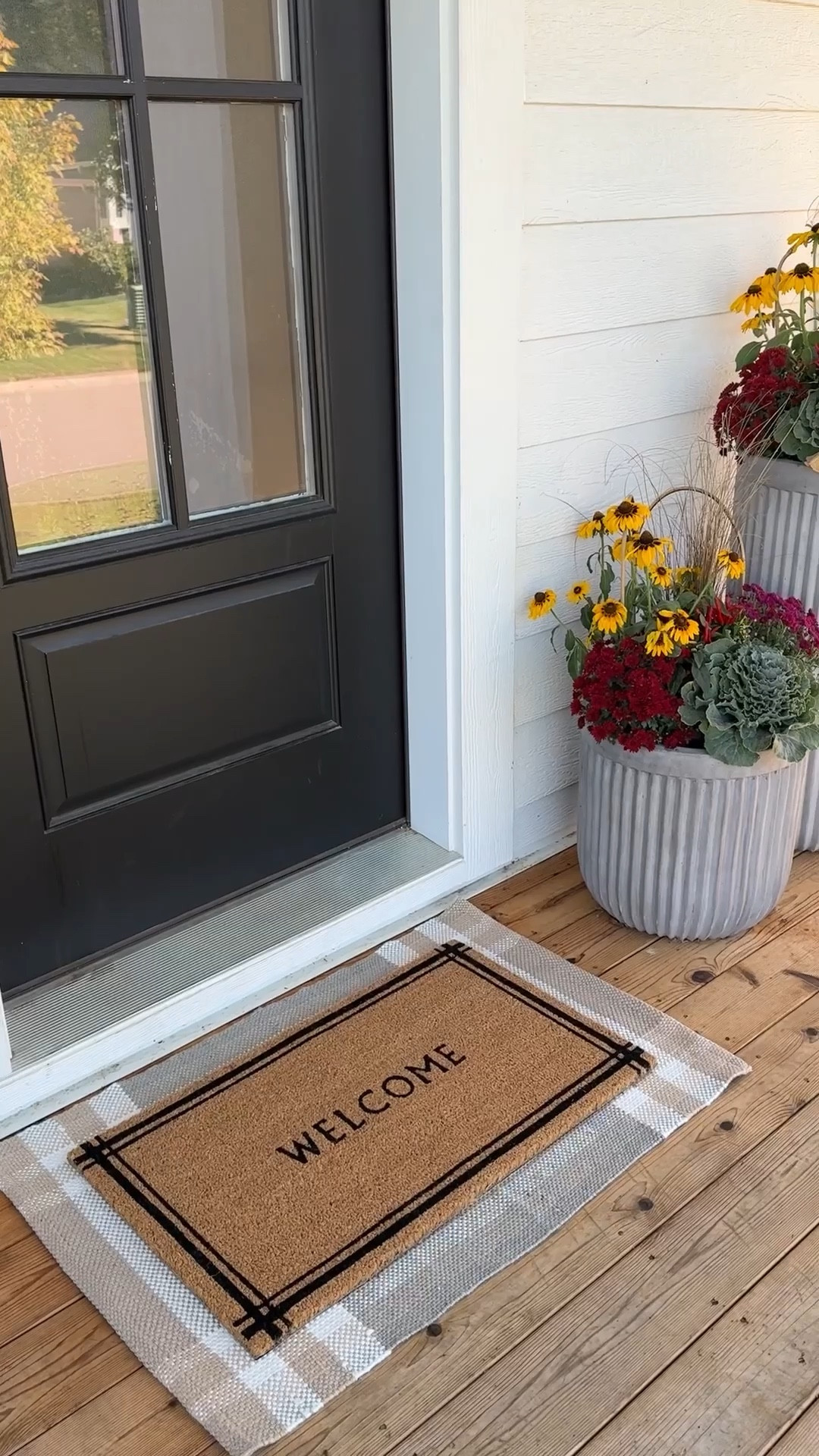 New layered doormat situation on our front porch 🤎 both from Target! 

Fall front porch / target home / porch rug / fluted planters 

#LTKVideo #LTKSeasonal #LTKHome