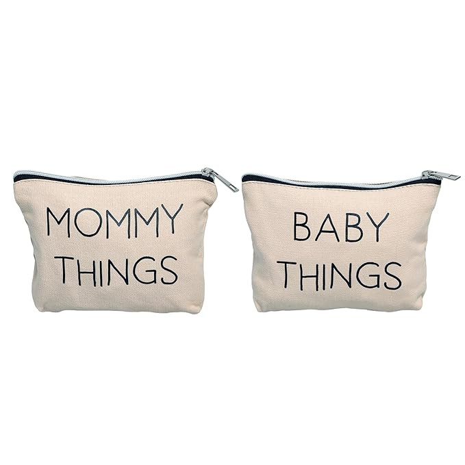 Pearhead Mommy and Baby Canvas Pouch Set, Christmas And Holiday Gift For New Moms,Matching Travel... | Amazon (US)