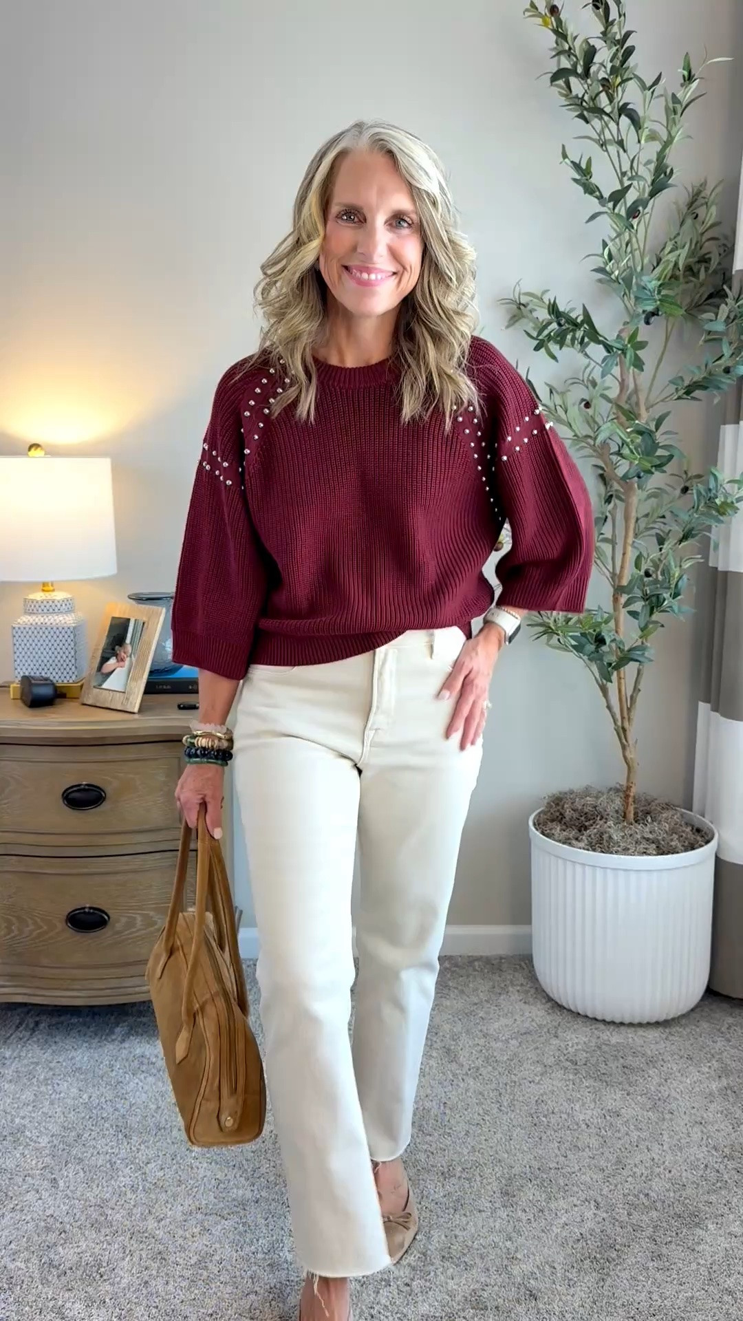 This is the cutest fall sweater. Great sleeve length for transition. Fall outfit over 50

#LTKootd #LTKgrwm #LTKOver40