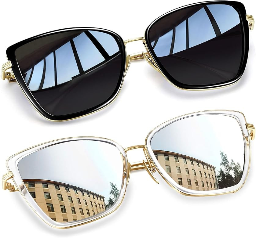 Joopin Oversized Cateye Sunglasses for Women, Fashion Metal Frame Cat Eye Womens Sunglasses | Amazon (US)