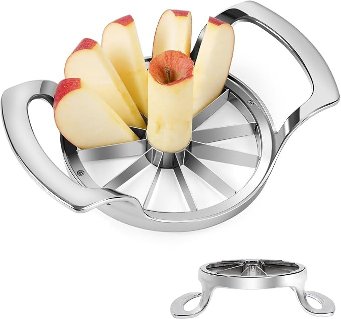4.72 inches Apple Slicer,12-Blade Extra Large Apple Corer, Heavy Duty Stainless Steel Apple Cutte... | Amazon (US)