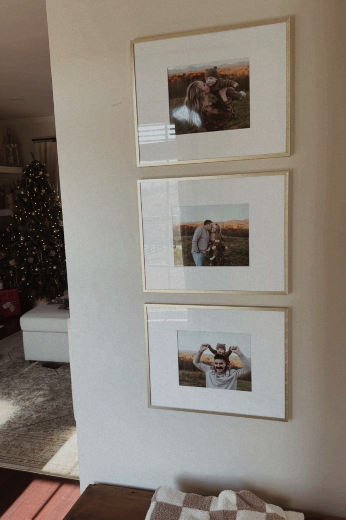 Simple modern gallery wall with gold frames matted for 8x10 pictures from target!

#LTKFindsUnder50 #LTKHome