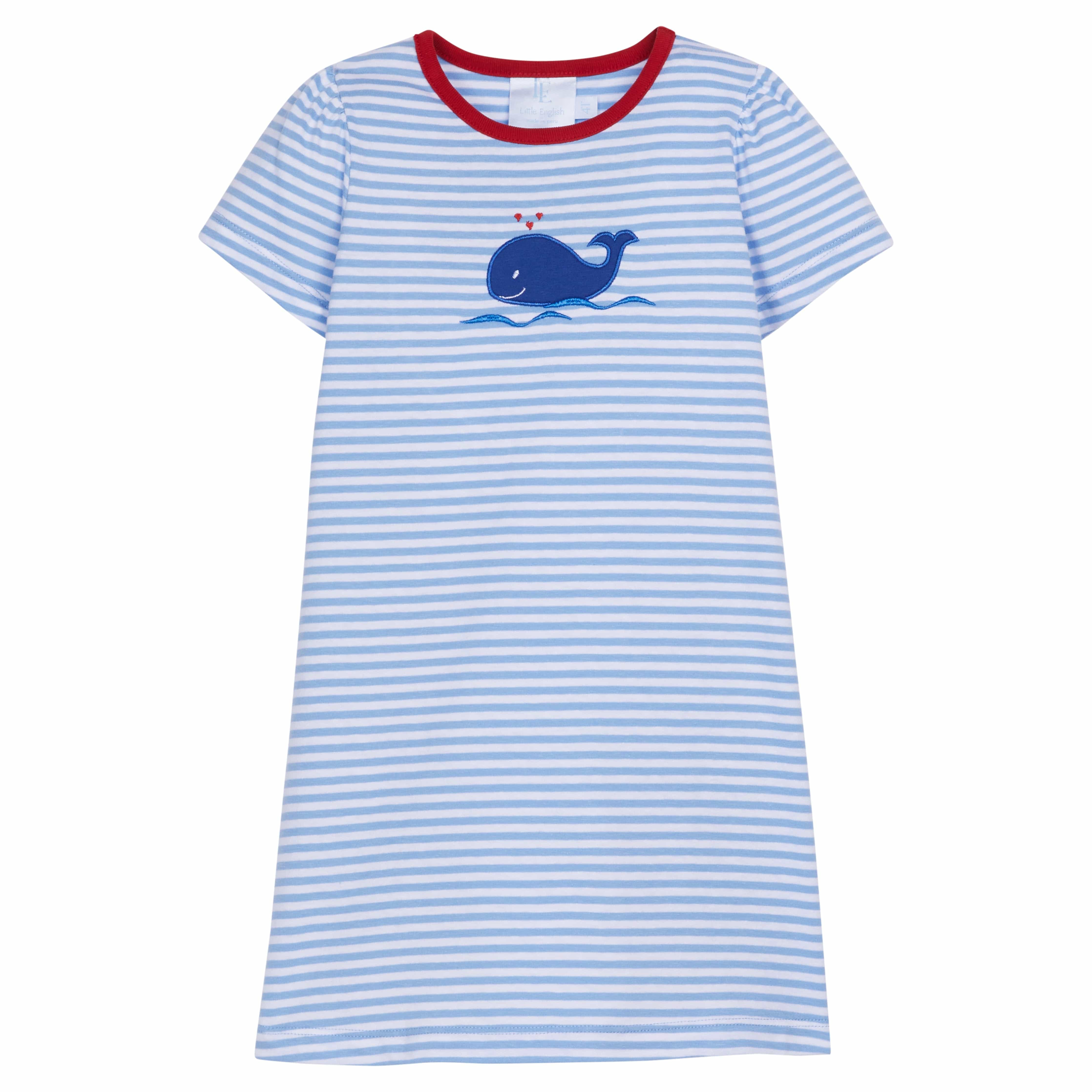 Little Girl's Whale Dress - Applique T Shirt Dress | Little English