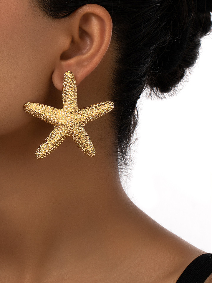 1pair Simple & Fashionable Starfish Design Earrings For Women's Date, Party, Vacation, Beach Part... | SHEIN