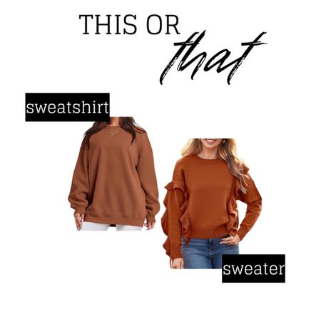 Amazon this or that, sweater or sweatshirt, Brooke start at home 

#LTKSeasonal #LTKstyletip #LTKhome