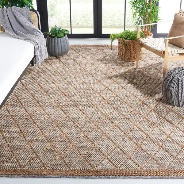 SAFAVIEH Handmade Natura Adorata Trellis Wool Rug - 9' x 12' - Brown/Natural | Bed Bath & Beyond