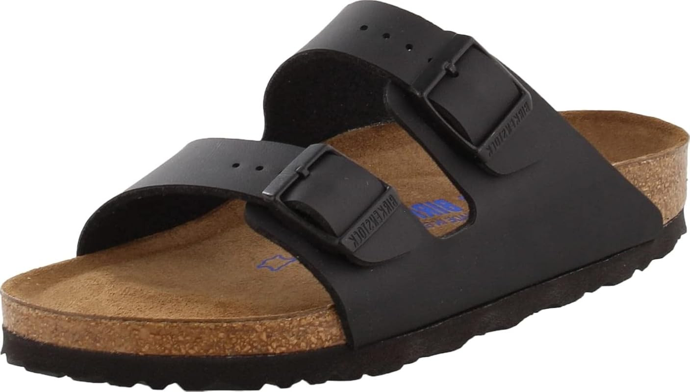 Birkenstock Men's Amalfi Leather Soft Footbed Arizona Sandals | Amazon (US)