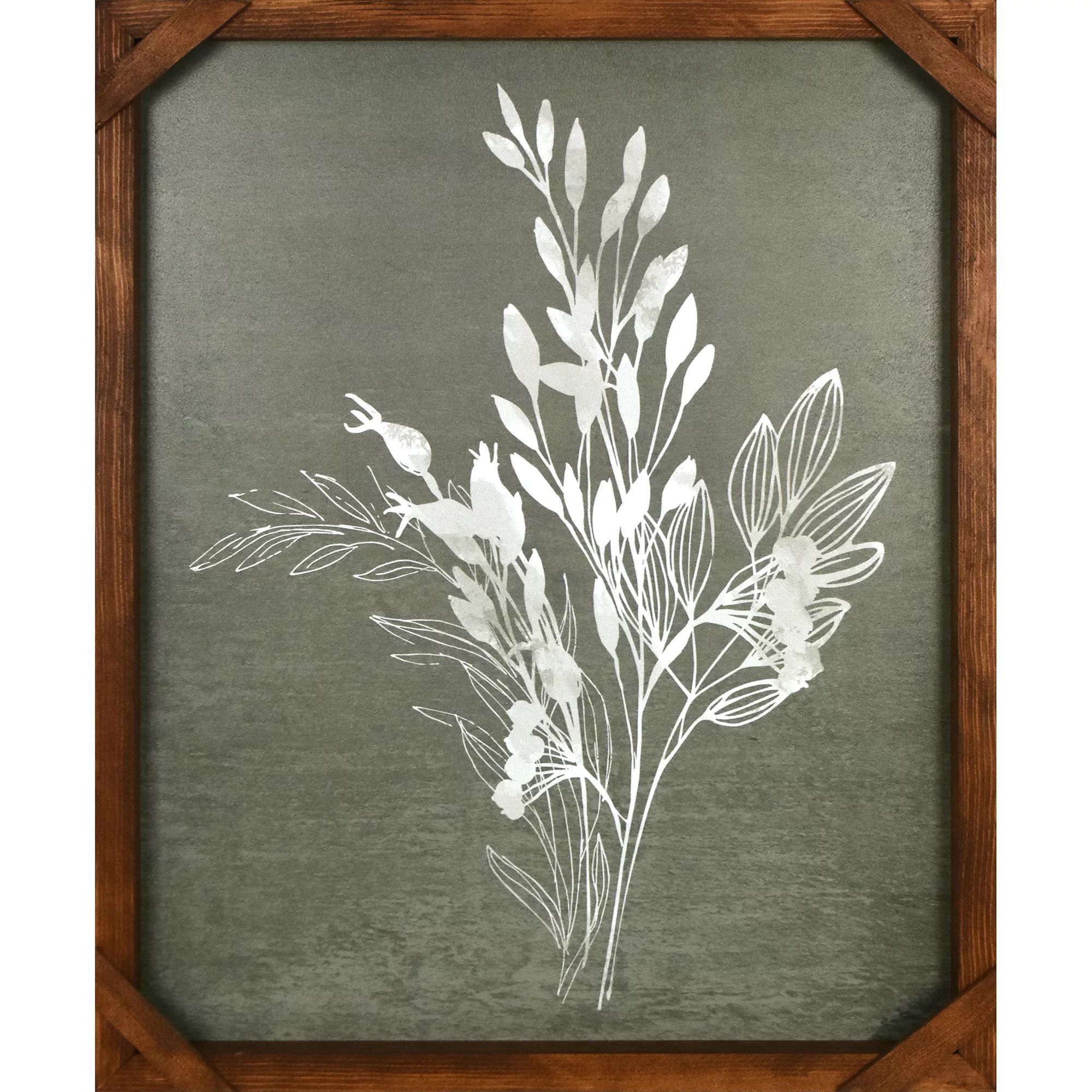 Wood Frame Botanical Wall Art 20.87" X 17" - Walmart.com | Walmart (US)