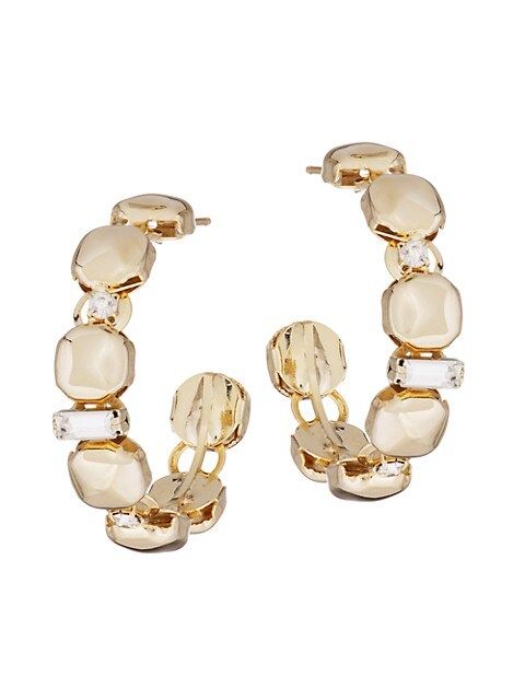 Bottone Goldtone & Crystal Hoop Earrings | Saks Fifth Avenue