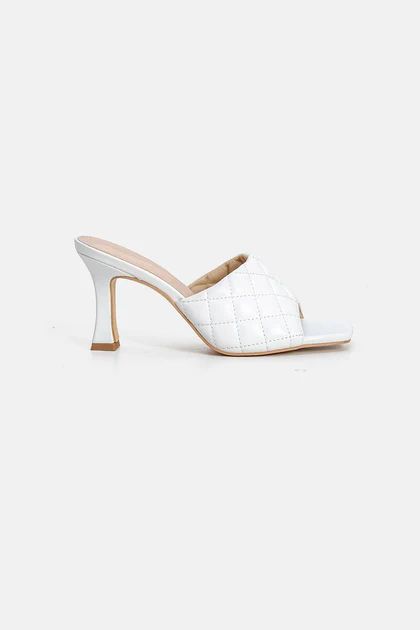 Milan Kitten-Heel Quilted Mules | ADIKA