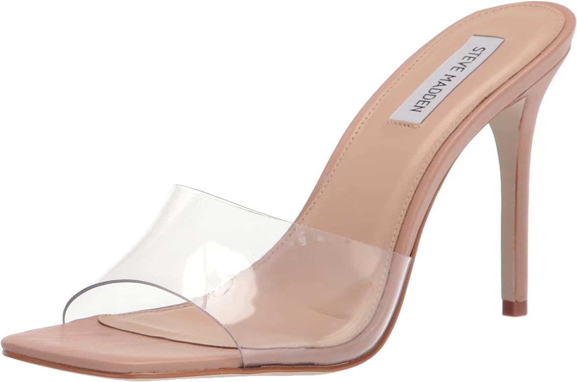 Amazon.com | Steve Madden Women's Signal Heeled Sandal, Clear, 8 | Heeled Sandals | Amazon (US)