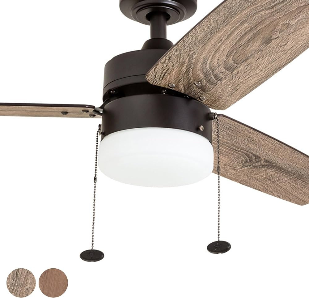 Amazon.com: Prominence Home Reston, 42 Inch Modern Farmhouse LED Ceiling Fan with Light, Pull Cha... | Amazon (US)