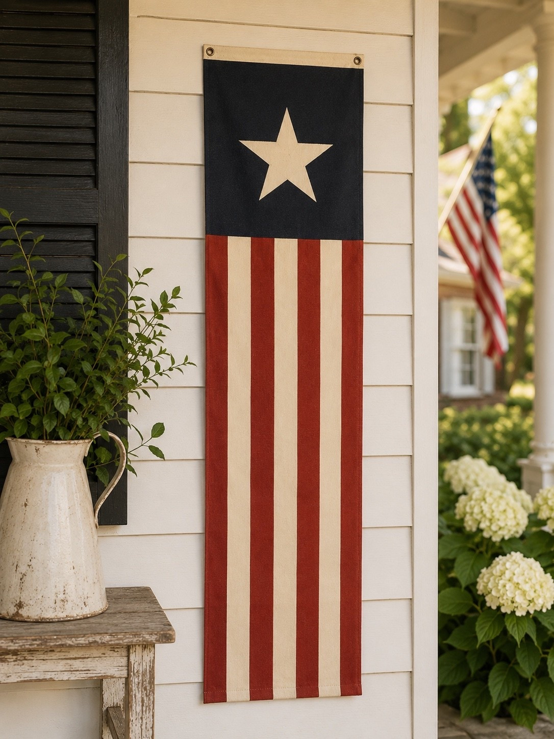 Just bought this American flag banner for the front porch! 

Fourth of July, Memorial Day, red white & blue, backyard party, bbq, cookout 

#LTKHome #LTKSaleAlert #LTKSeasonal

Comment SHOP below to receive a DM with the link to this post on my LTK ⬇ https://liketk.it/6alOs