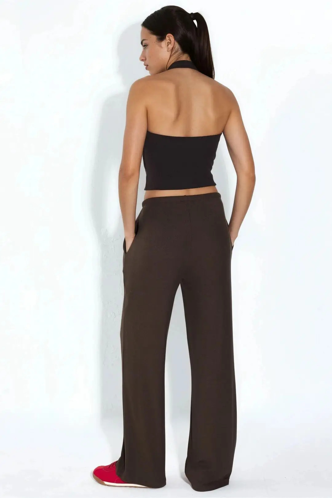 Busem Wide-Leg Jersey Trousers | PrettyLittleThing UK