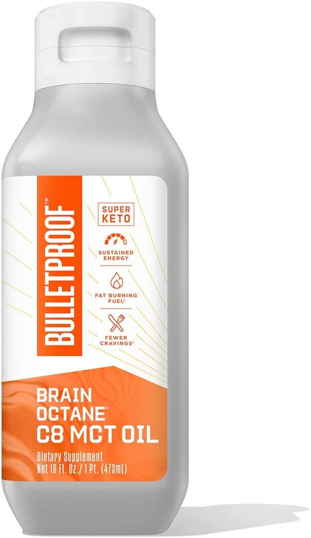Brain Octane Premium C8 MCT Oil from Non-GMO Coconuts, 14g MCTs, 16 Fl Oz, Bulletproof Keto Suppl... | Amazon (US)