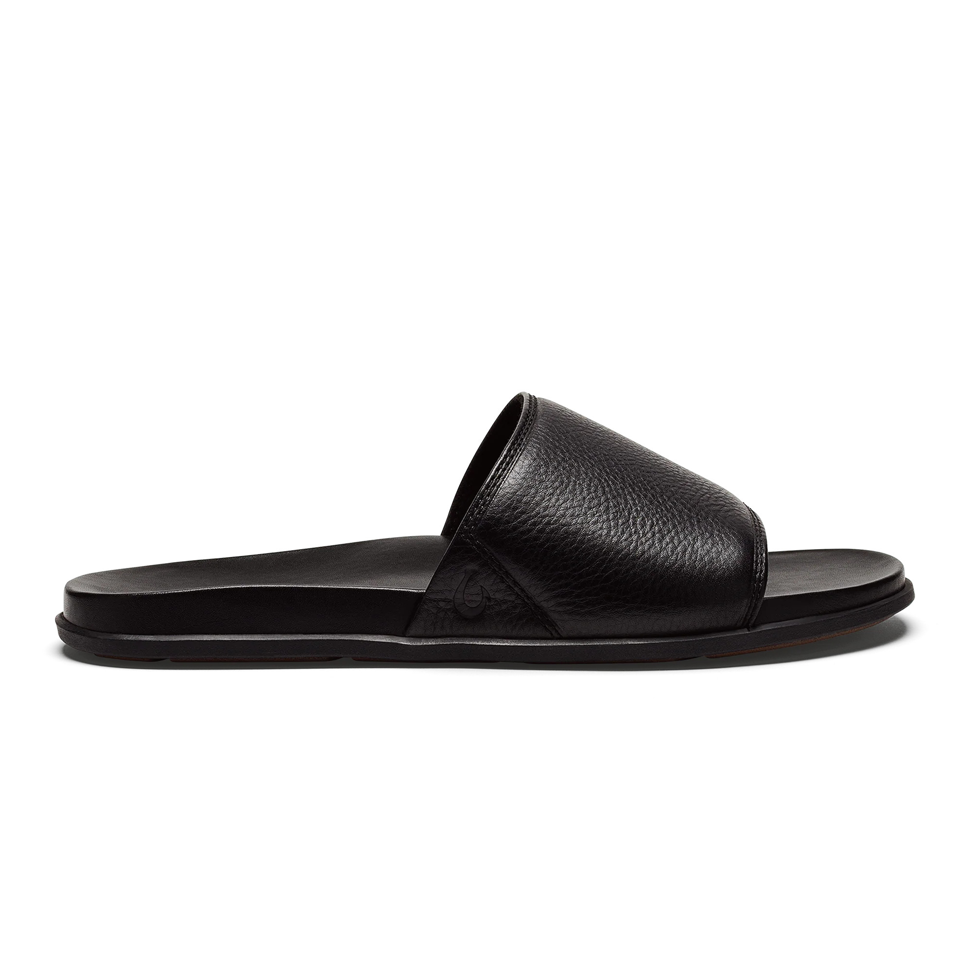 ‘Ōlali Slide Leather Beach Sandals - Black | OluKai | OluKai