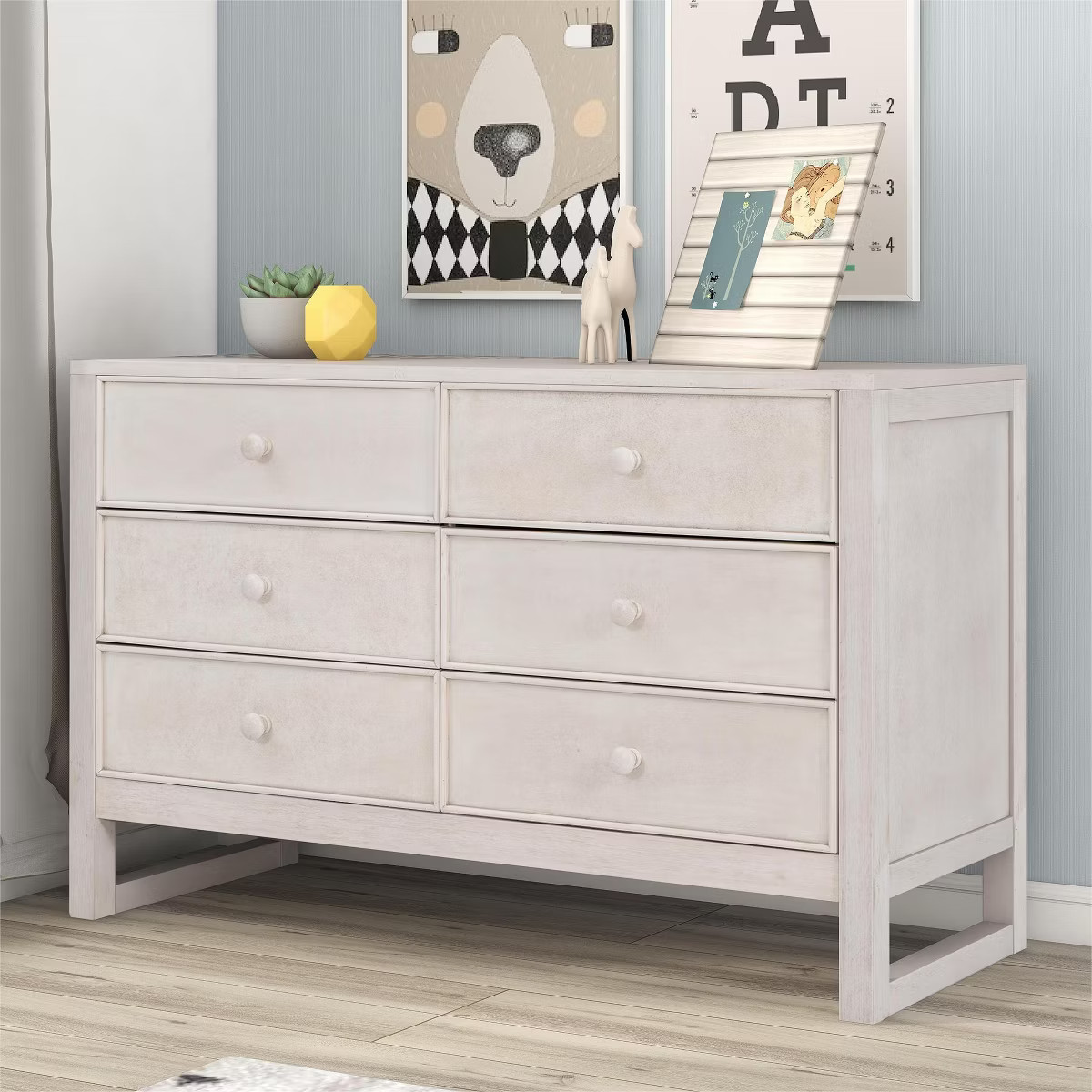Rustic Wooden Dresser With 6 Drawers, Storage Cabinet For Bedroom - ModernLuxe | Target