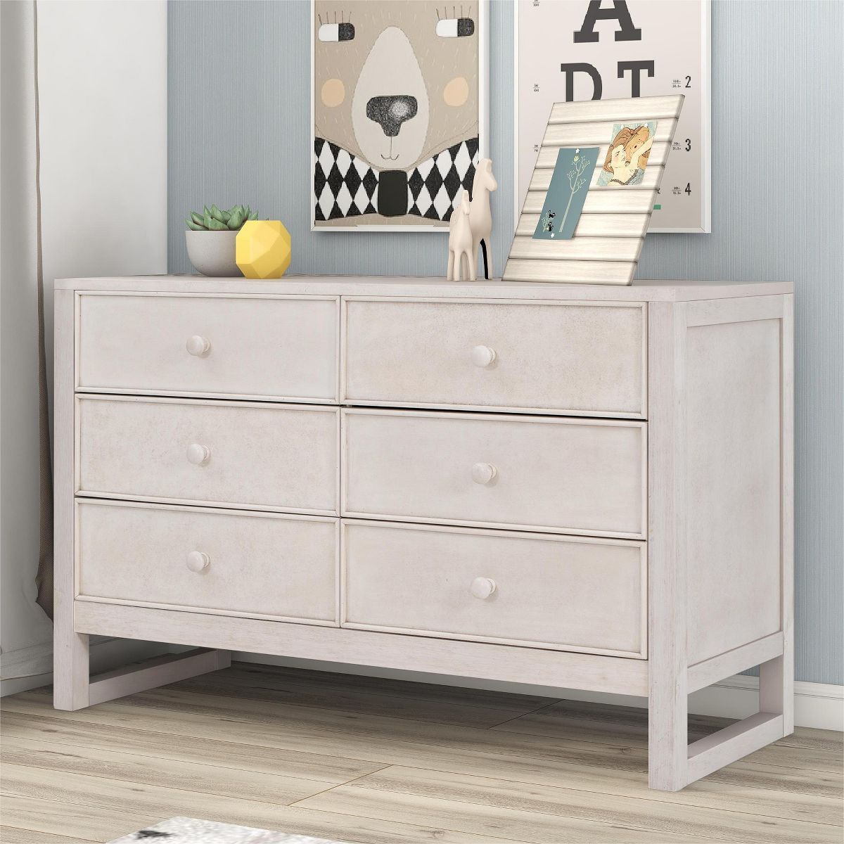 Rustic Wooden Dresser With 6 Drawers, Storage Cabinet For Bedroom - ModernLuxe | Target