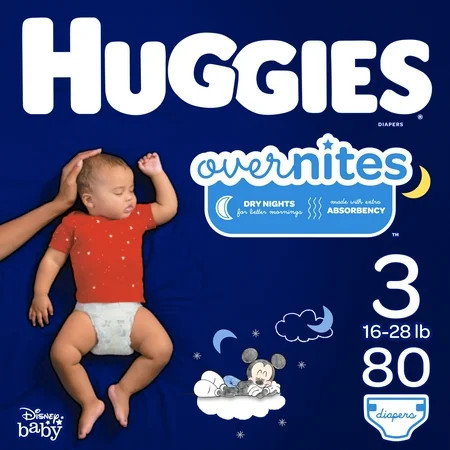 HUGGIES OverNites Diapers, Size 3, 80 Count | Walmart (US)