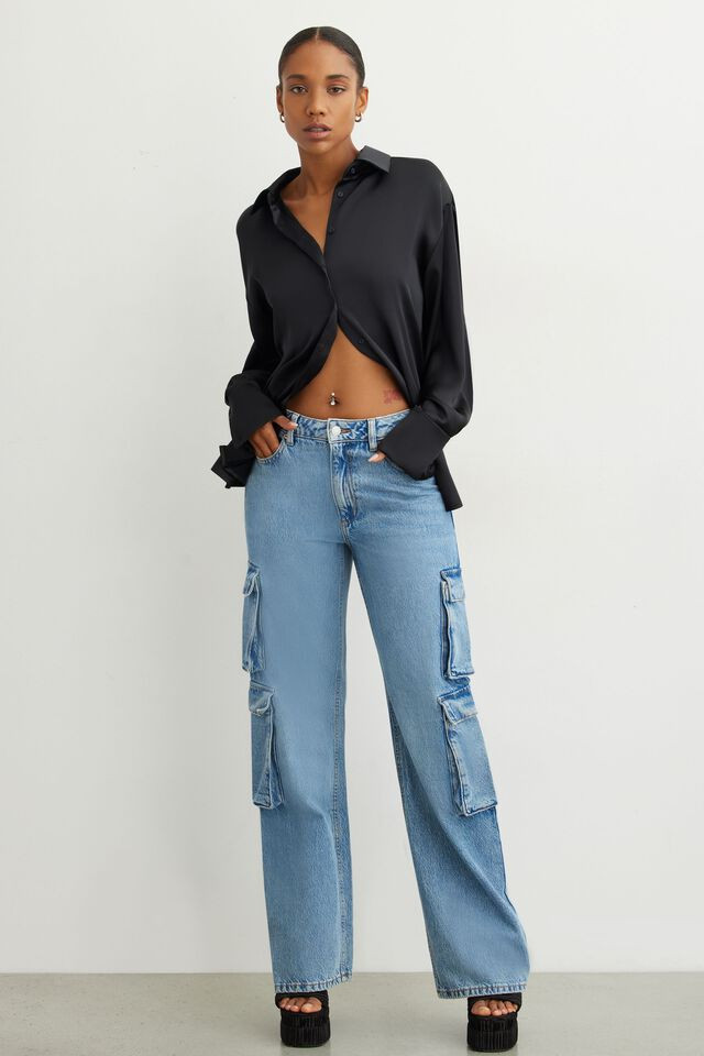 Heidi Wide Leg Cargo Jeans$79.95 | Dynamite Clothing