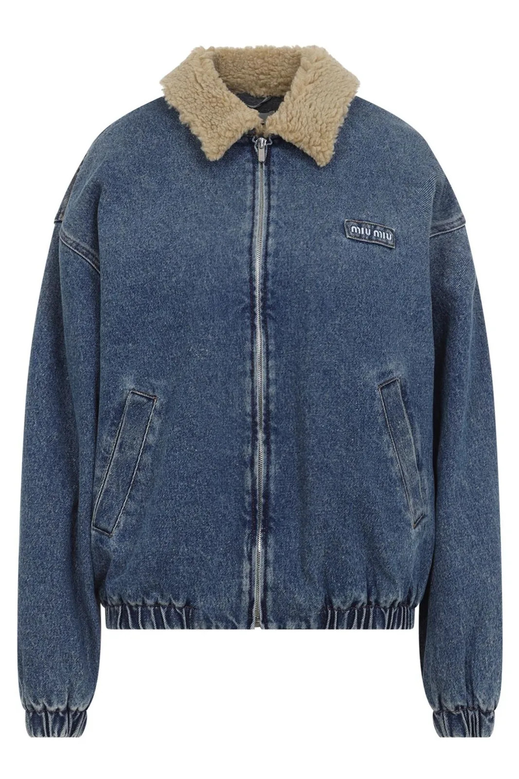 Miu Miu Zip-Up Denim Jacket | Cettire Global