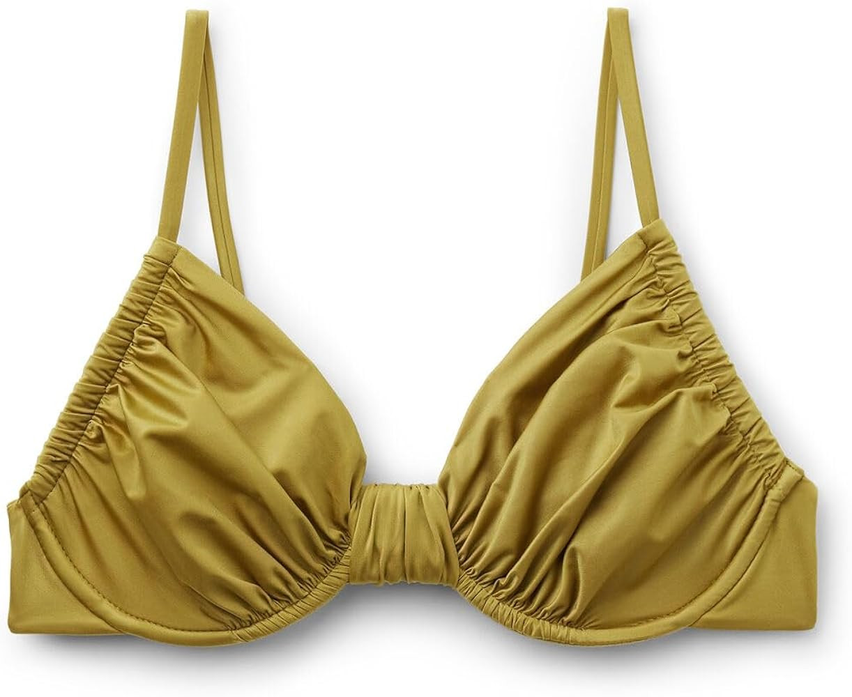 CALZEDONIA Woman's Balconette Swimsuit Top Shiny Satin | Amazon (US)